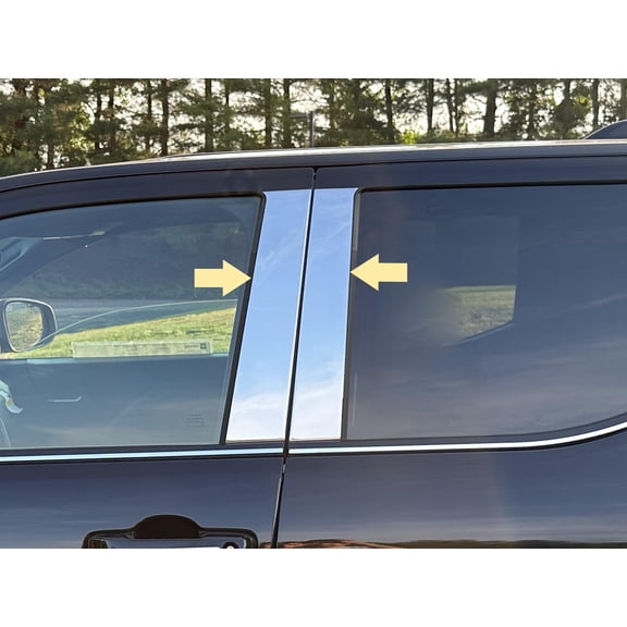 QAA 4 piece Stainless Steel Pillar Post Trim that is compatible with Tacoma 2024 PP74172