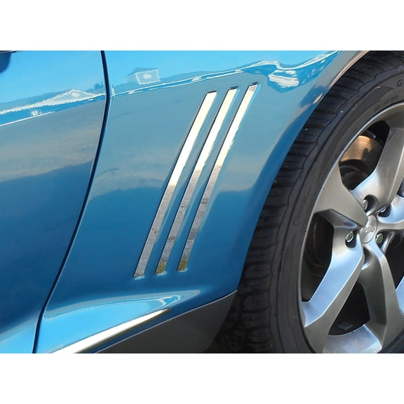QAA 6 Piece Stainless Steel Shark Fin Side Vent Trim Kit for Chevy Camaro