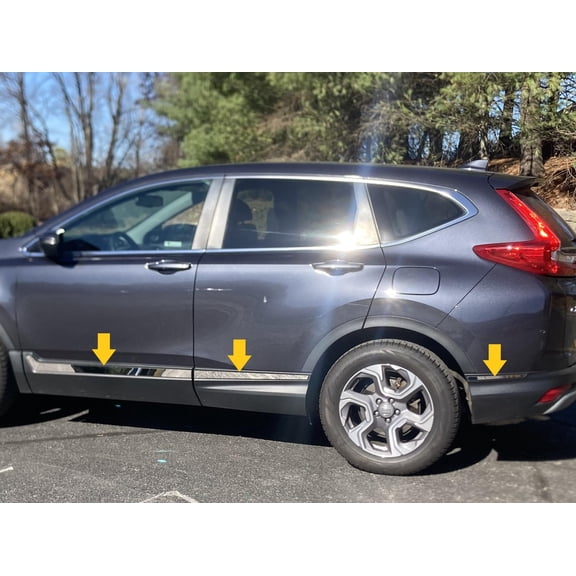 QAA 6 piece Stainless Steel Rocker Panel Trim, Insert Kit, inside check on lower plastic that is compatible with Honda CR-V 2017-2022 TH17235