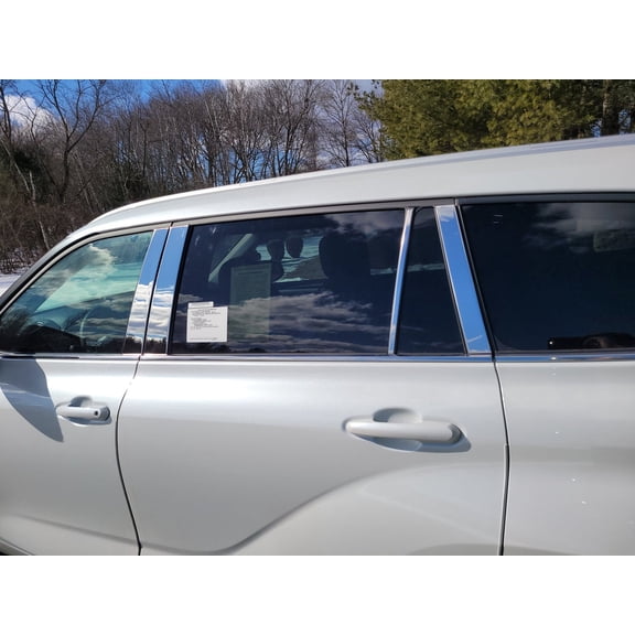 QAA Polished Pillar Post Trim 8 Pc Fits 2020-2022 Highlander Crossover