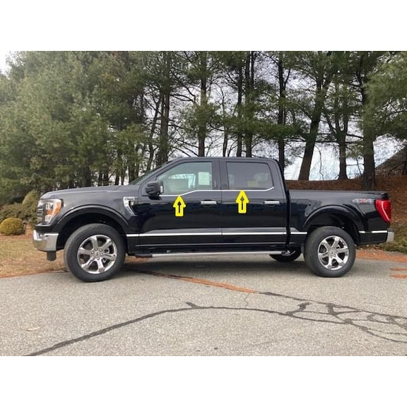 QAA WS61316 Polished Window Sill Trim 4Pc Fits 21-23 F-150 Crew Cab