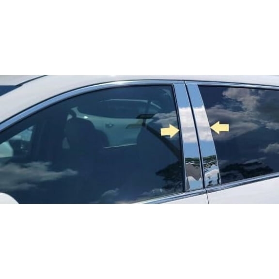 QAA part PP64425 is a 4 piece Stainless Steel Pillar Post Trim that is compatible with GMC Acadia & Chevrolet Traverse 2024-2025, 4-door, SUV