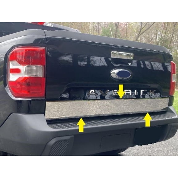 QAA part RT62310 is a 1 piece Stainless Steel Tailgate Accent Trim, 5 3/16" Width that is compatible with Ford Maverick 2022-2024