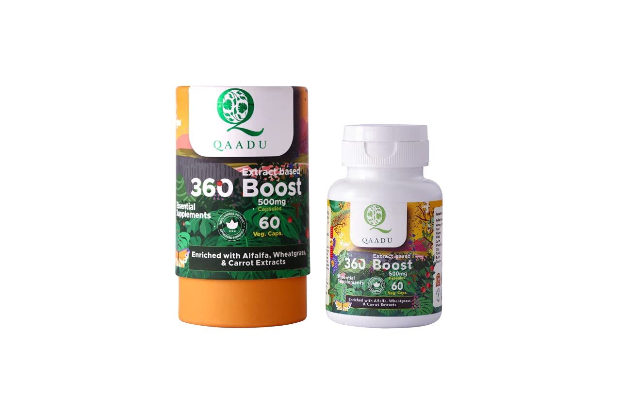 QAADU 360 Boost Multivitamin Capsule 60pc Multivitamin for Men and Women, Ayurvedic Health
