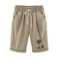 thumbnail image 1 of QAFOPEH Women Casual Dandelion Print Elastic Waist Drawstring Knee-Length Shorts, 1 of 2