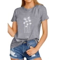 thumbnail image 1 of QAFOPEH Women Crew Neck Short Sleeve Dandelion Graphic Printed Top, 1 of 7