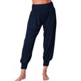 thumbnail image 1 of QAFOPEH Women Elastic Smocked Mid Waist Solid Color Harem Pants, 1 of 3