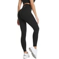 thumbnail image 1 of QAFOPEH Women High Waisted Back Cross Strappy Butt Lifting Solid Color Legging, 1 of 7