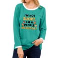 thumbnail image 1 of QAFOPEH Women I'M Not Short I'M A People Mcnugget Crew Neck Funny Style Letter Shirt, 1 of 5