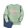 thumbnail image 1 of QAFOPEH Women Love Peach Heart Printed Crew Neck Long Sleeve Sweatshirt, 1 of 7