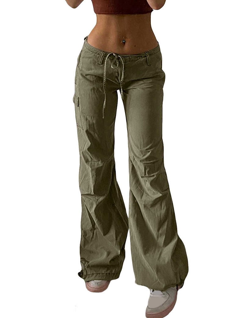 Wide Leg Tie Waist Cargo Trousers