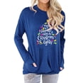 thumbnail image 1 of QAFOPEH Women My Favorite Color is Christmas Lights Long Sleeve Pocket T-shirt Top, 1 of 8