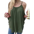 thumbnail image 1 of QAFOPEH Women Solid Color Cold Shoulder Batwing Sleeve Crew Neckline Vest, 1 of 1