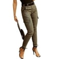 thumbnail image 1 of QAFOPEH Women Solid Color Jogger Pant Low-Waisted Cargo Pants With Multi Pockets, 1 of 2