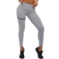 thumbnail image 1 of QAFOPEH Women Solid Color Stripe High Waisted Leggings Butt Lift Yoga Pants, 1 of 5