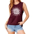 thumbnail image 1 of QAFOPEH Women Sunflower Graphic Print Sleeveless Crew Neck Casual Tank, 1 of 5