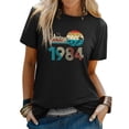 thumbnail image 1 of QAFOPEH Women Vintage 1984 Limited Edition Shirt Crewneck Tee 40th Birthday Gifts Tops, 1 of 7