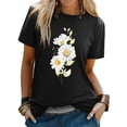thumbnail image 1 of QAFOPEH Womens Daisy Print T-Shirt Graphic Tee Short Sleeve Crewneck Pullover Top, 1 of 6