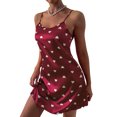 thumbnail image 1 of QAFOPEH Womens Heart Printed Valentine'S Nightdress Slip Dress, 1 of 7