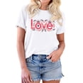 thumbnail image 1 of QAFOPEH Womens Valentine's Day T-Shirt Folk Art Love Graphic Print Short Sleeve Crewneck Pullover Top, 1 of 7