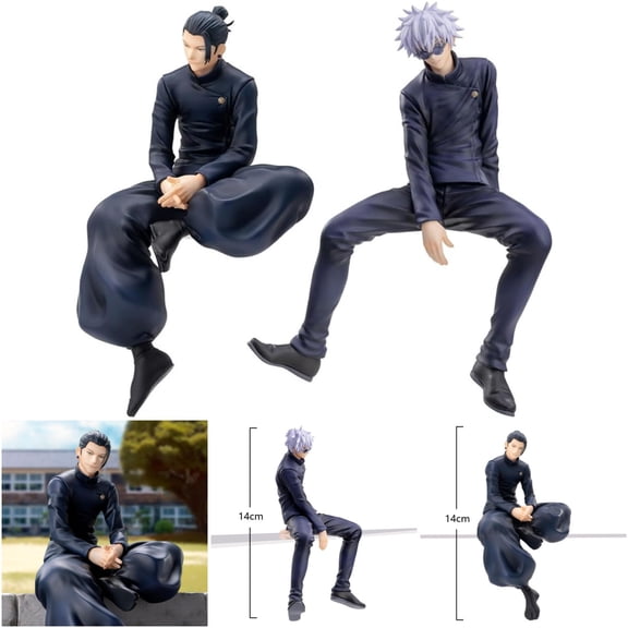 QAHEART 2Pcs JJK Geto Suguru Action Figure, 5.51 Inch Anime PVC Statue for Desktop Display
