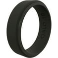thumbnail image 1 of QALO Men & Women's Rubber Silicone Ring, Narrow Polished Step Edge Rubber Wedding Band, Breathable, Durable Unisex Engagement Silicone Ring, 6.5mm Wide 2mm Thick, Black, Size 6, 1 of 5