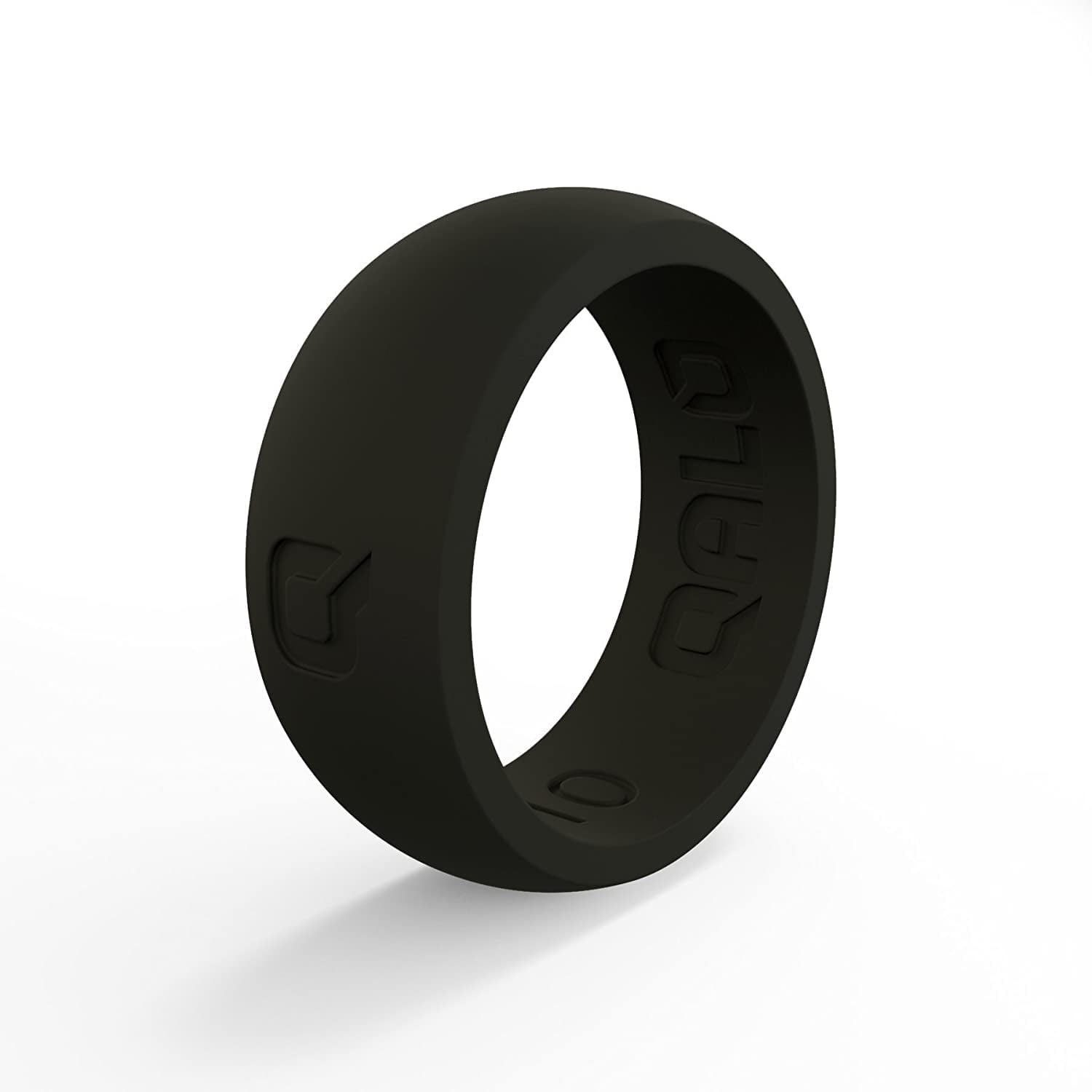QALO Men's Classic Q2X Rubber Silicone Ring, Rubber Wedding Band, Breathable, Durable Rubber Wedding Ring for Men, 8.5mm Wide 2.5mm Thick, Black, Size 15