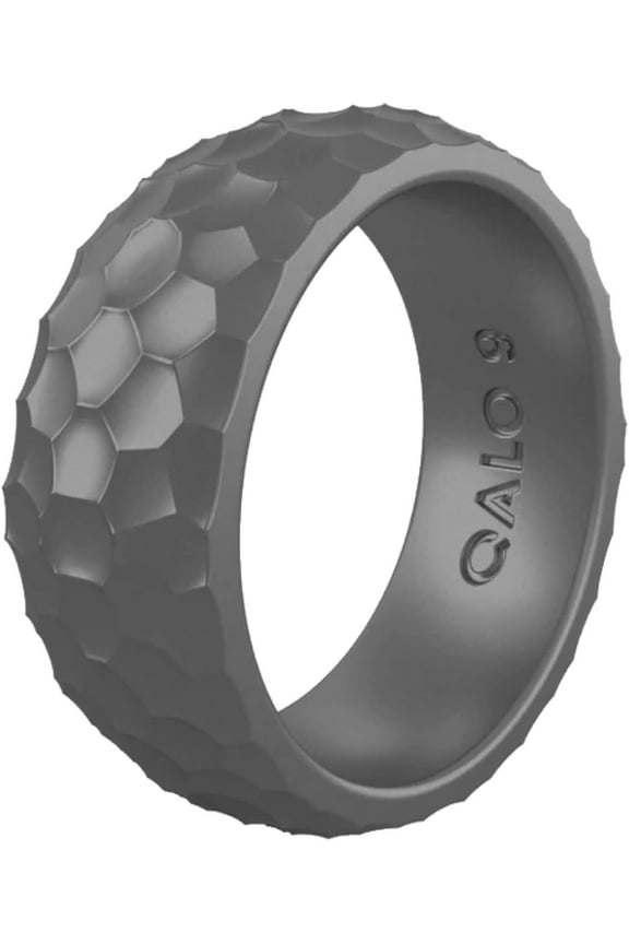 Men's Forged Rubber Silicone Ring, Rubber Wedding Band, Breathable, Durable Rubber Wedding Ring for Men, 8.5mm Wide 2.5mm Thick, Grey Steel, Size 12
