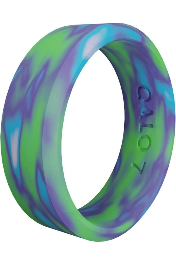 Men's Rubber Silicone Ring, Folds of Honor Forever and Mantra Strata, Wedding Band, Breathable, Durable Wedding Ring for Men, 9mm Wide 1.85mm Thick, Multi Colors & Sizes