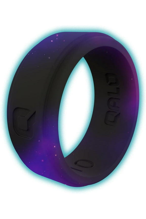 Men's Rubber Silicone Ring, Polished Step Edge Rubber Wedding Band, Breathable, Durable Rubber Wedding Ring for Men, 9mm Wide 2mm Thick, Charcoal, Size 12