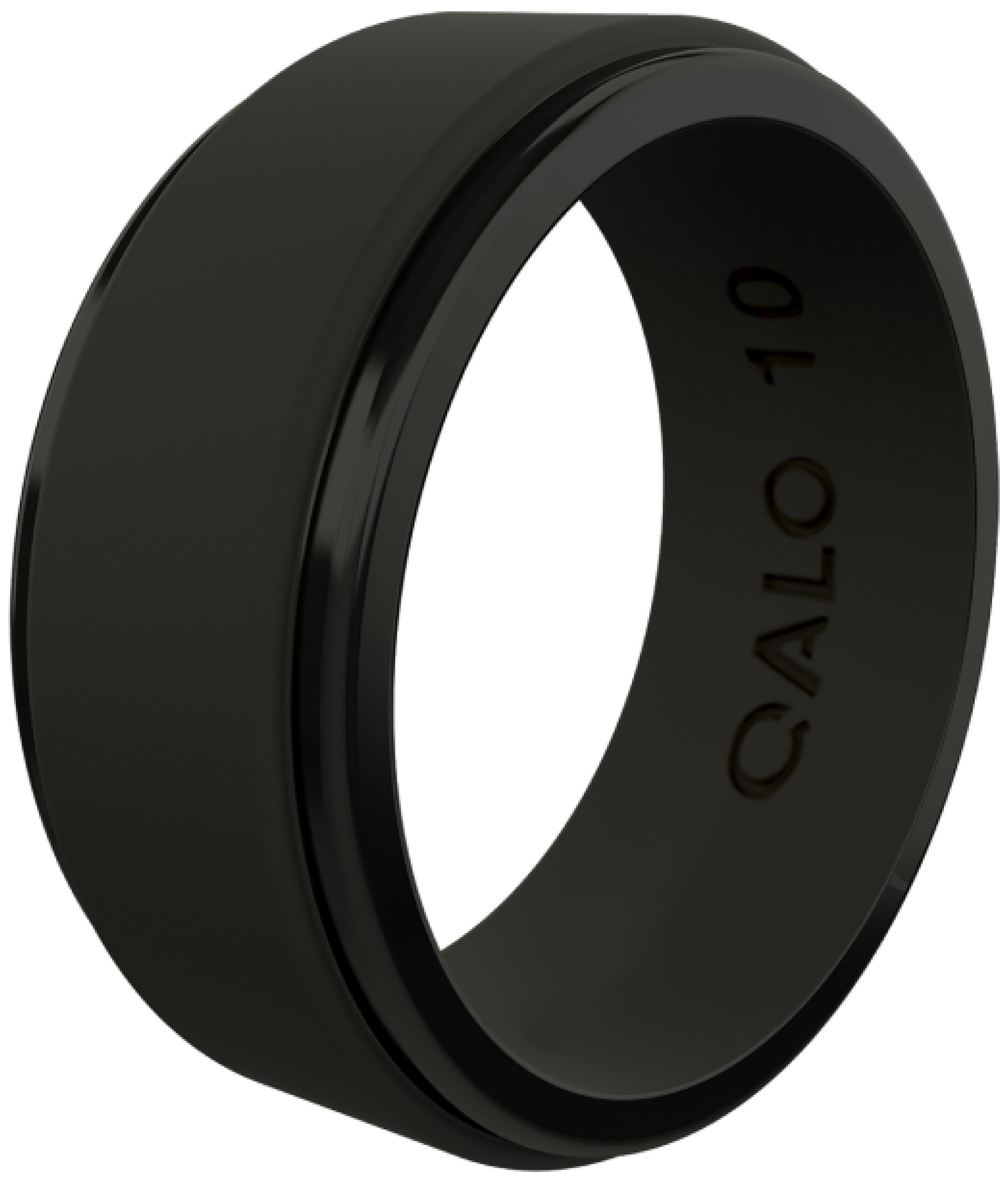 QALO Step Edge Men's Silicone Ring - Breathable & Durable Wedding ...