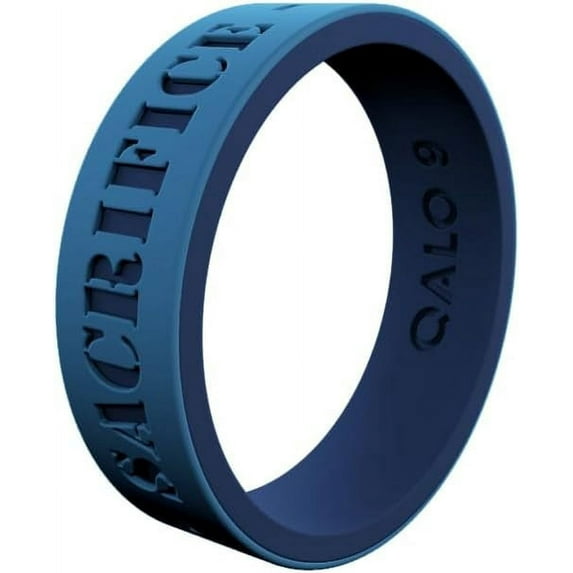 QALO Men's Rubber Silicone Ring, Polished Step Edge Rubber Wedding Band, Breathable, Durable Rubber Wedding Ring for Men, Multi Packs, Multi Colors