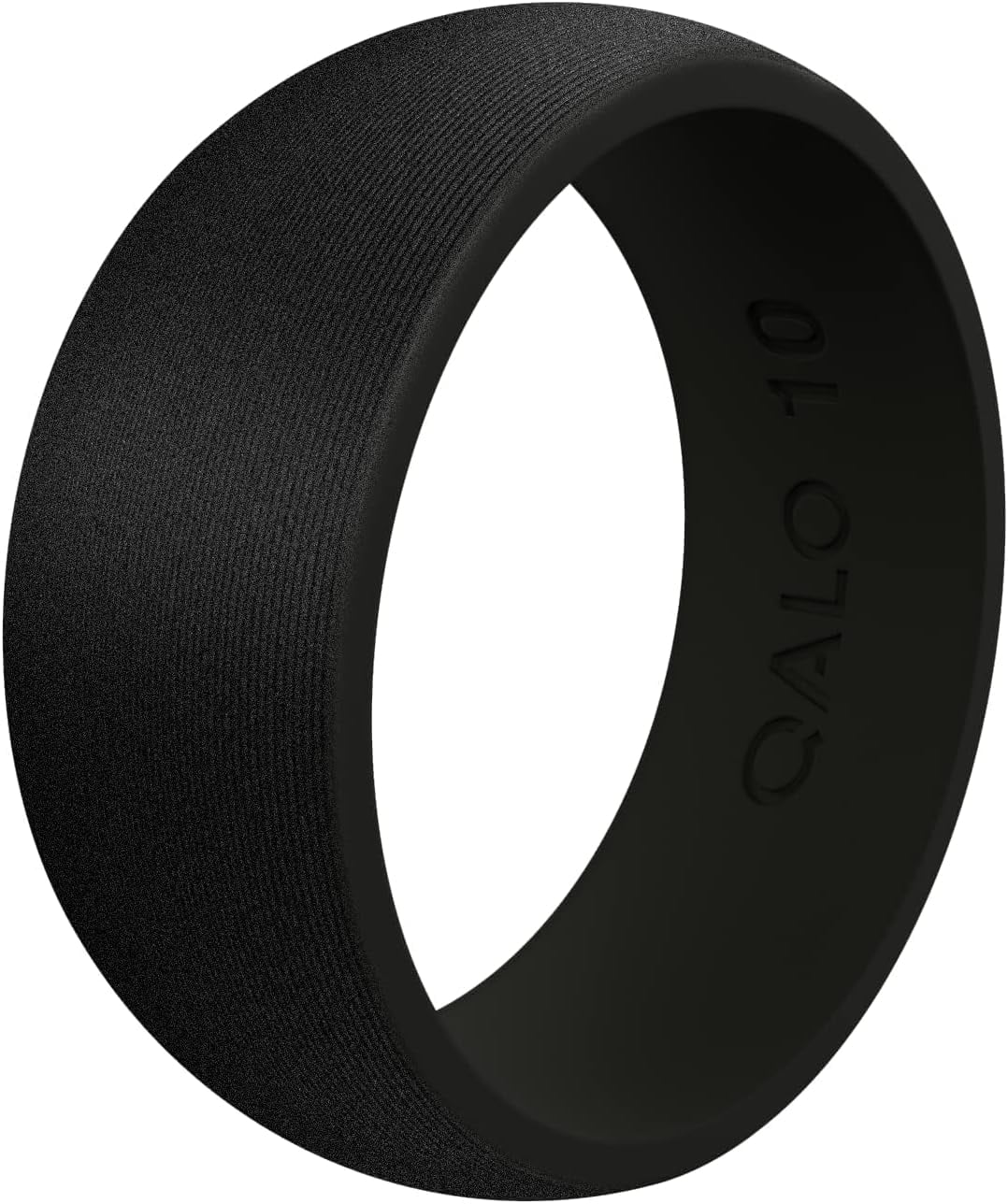 QALO Men's Rubber Silicone Ring, Satin, Silicone Rubber Wedding Band, Breathable, Durable Wedding Ring for Men, 8.5mm Wide 2.5mm Thick, Black, Size 9