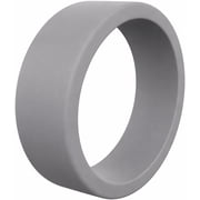 QALO Men's Silicone Ring - Breathable & Durable Wedding Silicone Bands - Mens Grey Basic Silicone Ring Size 11