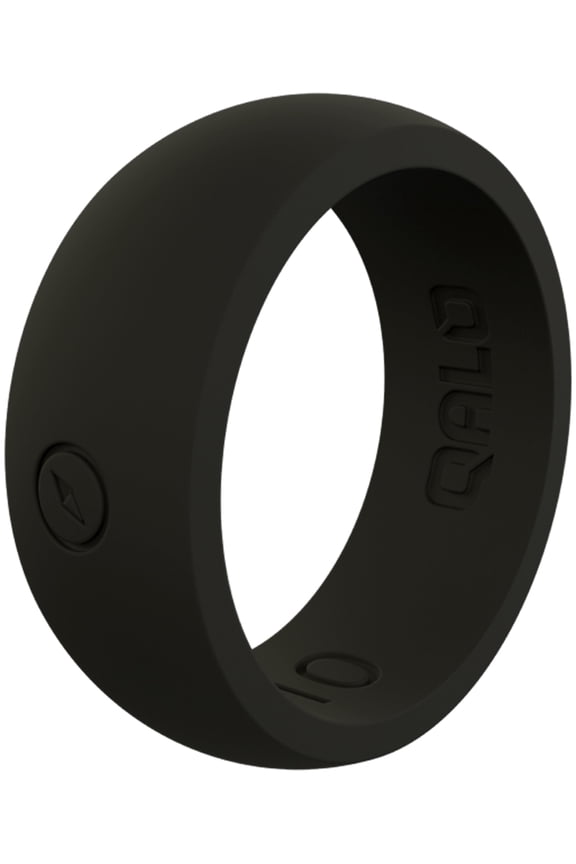 Silicone Rings for Him – Mens Silicone Wedding Band, Durable Rubber Wedding Ring, Breathable Comfort Fit - Mens Black Classic Outdoors Silicone Ring Size 08