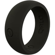 QALO Silicone Rings for Him   Mens Silicone Wedding Band, Durable Rubber Wedding Ring, Breathable Comfort Fit - Mens Black Classic Outdoors Silicone Ring Size 11