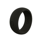QALO Mens Black Classic Outdoors Silicone Ring Size 14