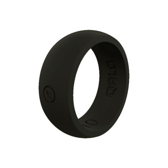 QALO Mens Black Classic Outdoors Silicone Ring Size 16