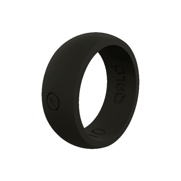 QALO Mens Black Classic Outdoors Silicone Ring – Durable Wedding Bands with Flexible Comfortable Fit – Skin-Friendly and Lightweight Design – Size 16