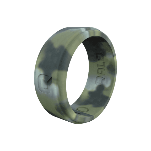QALO Mens Brush Camo Step Edge Q2X Ring Size 12