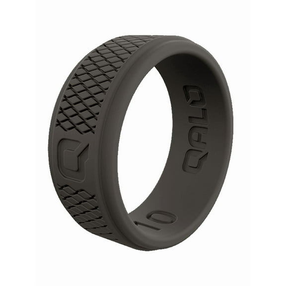 QALO Mens Dark Grey Crosshatch Q2X Ring Size 09