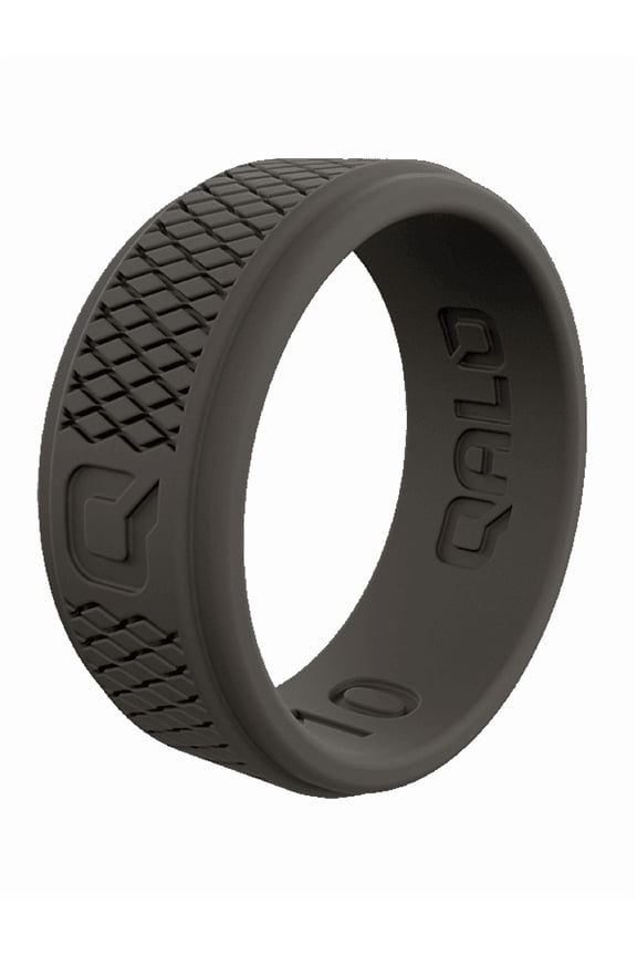 Mens Dark Grey Crosshatch Q2X Ring Size 09