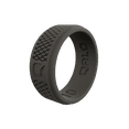 thumbnail image 1 of QALO Step Edge Men's Silicone Ring - Breathable & Durable Wedding Silicone Bands - Men Dark Grey Crosshatch Q2X Ring Size 13, 1 of 7