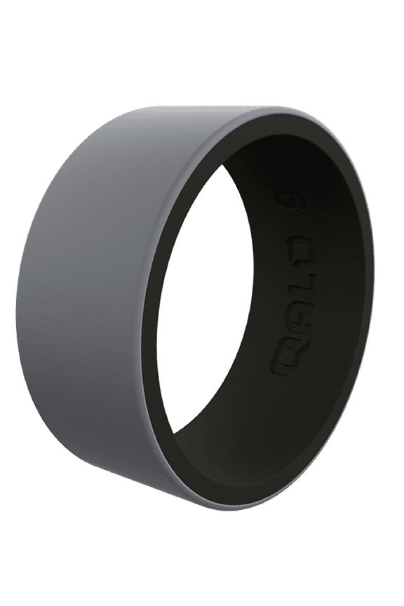 Mens Grey/Black Blank Strata Ring Size 13