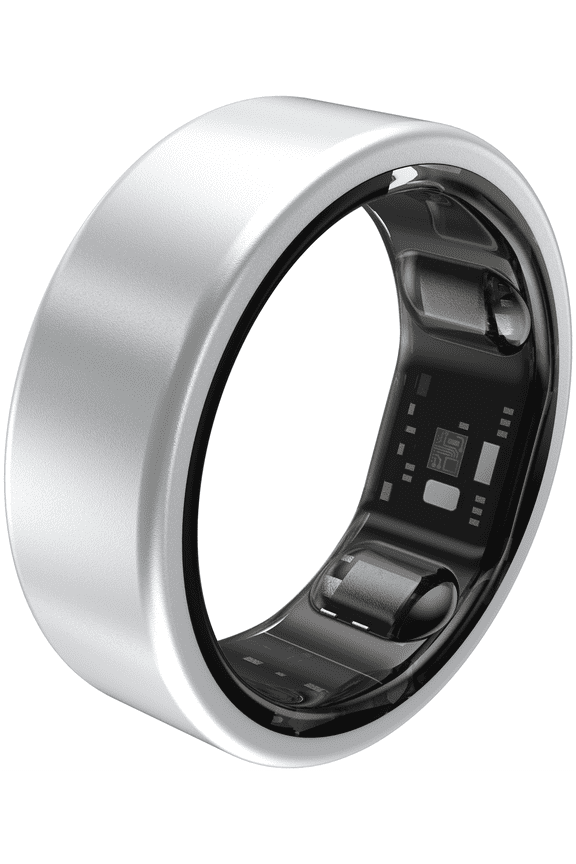 Smart Ring - Silver Size 6 - No Subscription Fee - Sleep, Heart Rate, Movement, HRV, Women's Health Tracker - Size Before You Buy, Android & iOS Compatible