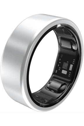 Smart Ring - Silver Size 8 - No Subscription Fee - Sleep, Heart Rate, Movement, HRV, Women's Health Tracker - Size Before You Buy, Android & iOS Compatible