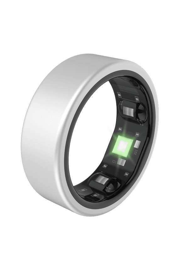QRNT Smart Ring, Size 08, Sleep/Heart Rate/Movement Tracker, Matte Silver, Unisex