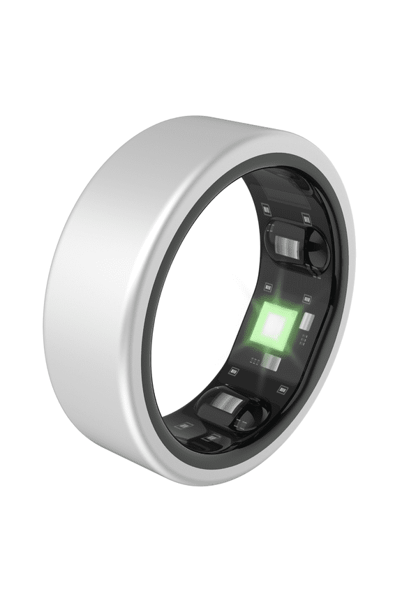 QRNT Smart Ring, Size 10, Sleep/Heart Rate/Movement Tracker, Matte Silver, Unisex