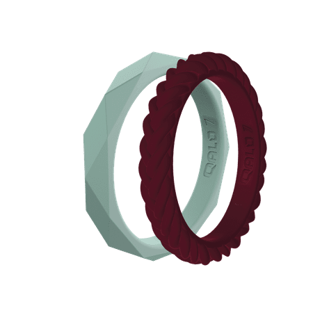 QALO Standard Women's Fall Flora Stackable Silicone Ring Collection Size 08