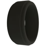 QALO Step Edge Mens Silicone Ring - Breathable & Durable Wedding Silicone Bands - Men Black Q2X Ring Size 12